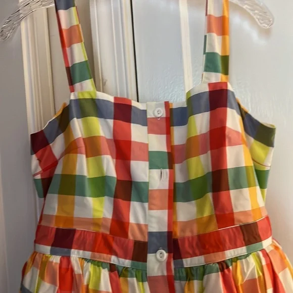 CJR for Target bright checked puff waist sundress. - Picture 2 of 3